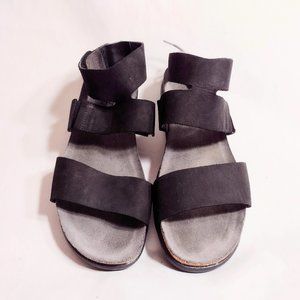 Naot Leather Tie Back Sandals Larissa Black  Size 39